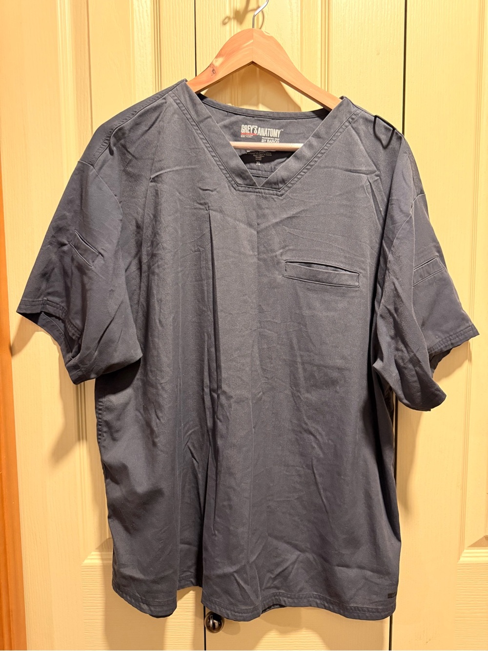 Men's V-Neck Scrub Tops - Charcoal and Black